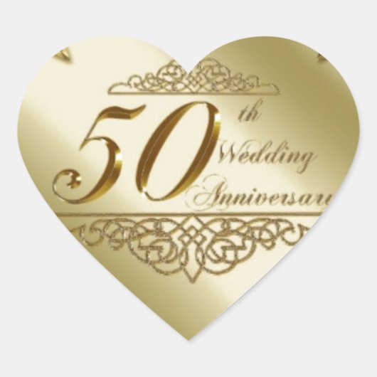50周年記念結婚のお土産 ハートシール (正面)