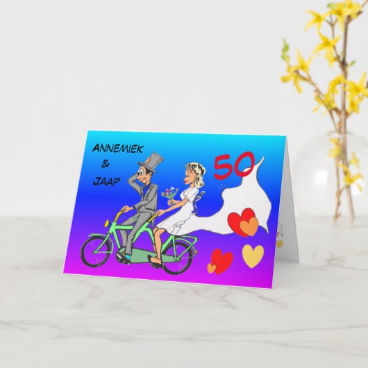 50周年記念結婚のお客様グリーティングカード カード (黄色い花)