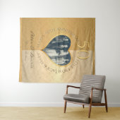 50周年記念結婚のゴールデン・フォト・ハート・タペスト タペストリー (インサイチュ(横))