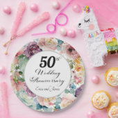 50周年記念結婚のスクリプエレガントトフローラ ペーパープレート (パーティー)