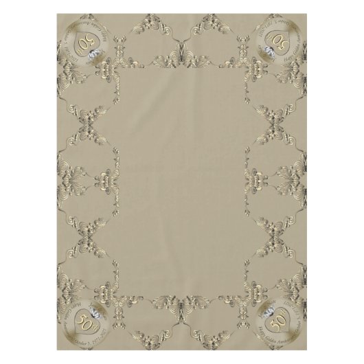 50周年記念結婚のテーブルクロス テーブルクロス (正面)