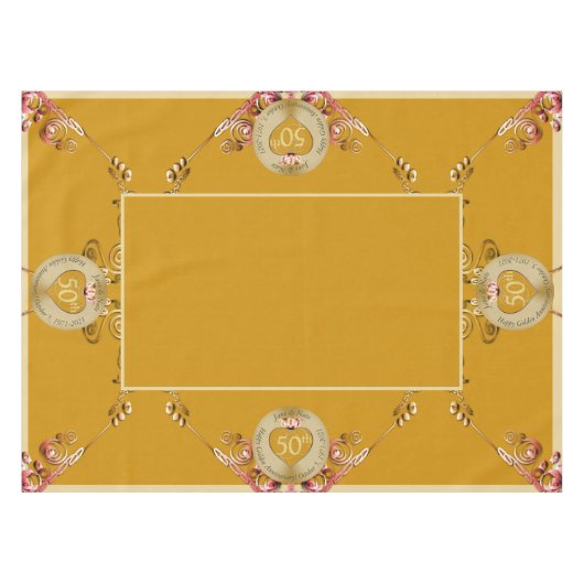 50周年記念結婚のテーブルクロス テーブルクロス (正面(横))