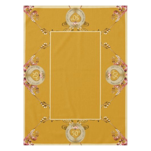50周年記念結婚のテーブルクロス テーブルクロス (正面)