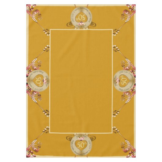 50周年記念結婚のテーブルクロス テーブルクロス (正面)