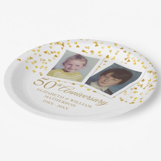 50周年記念結婚の子どもの写真 ペーパープレート (アングル)