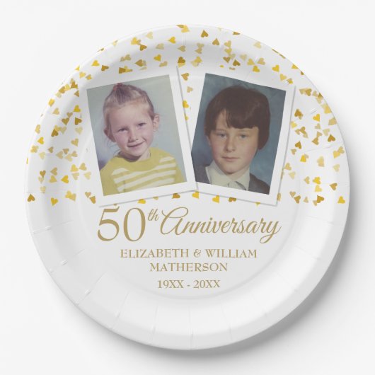 50周年記念結婚の子どもの写真 ペーパープレート (正面)