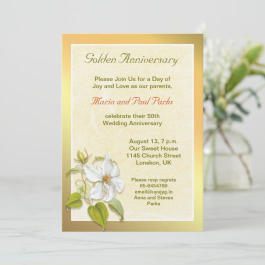 50周年記念結婚の招待状 招待状 (スタンド正面)