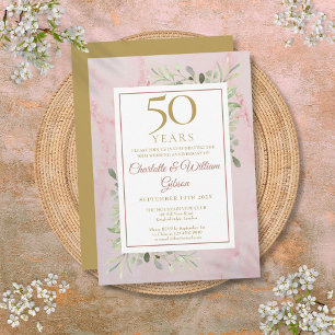 50周年記念結婚の緑 招待状