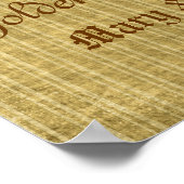 50周年記念結婚アンティークダマスク金ゴールド ポスター (角)