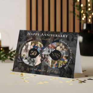 50周年記念結婚インフィニティ写真コラージュ カード