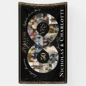 50周年記念結婚インフィニティ写真コラージュ 横断幕 (縦)