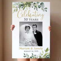 50周年記念結婚ウェルカムサインと写真