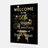 50周年記念結婚ウェルカムサイン アクリルサイン (傾斜)