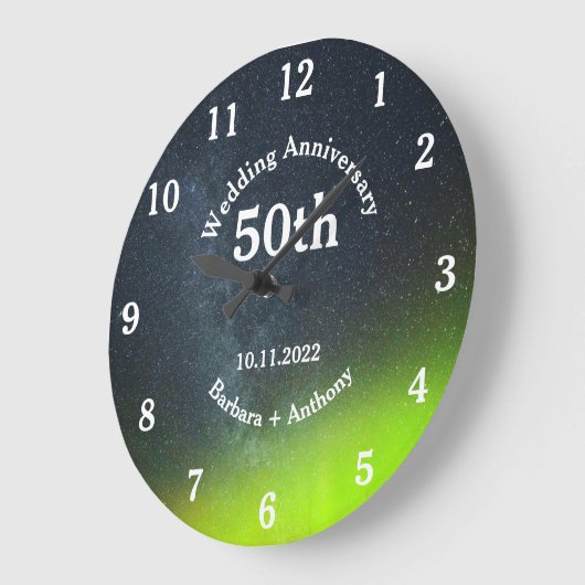50周年記念結婚オーロラボレアリスラ ラージ壁時計 (傾斜)