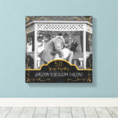 50周年記念結婚カップル写真記念 キャンバスプリント (インサイチュ (ウッドフロア))