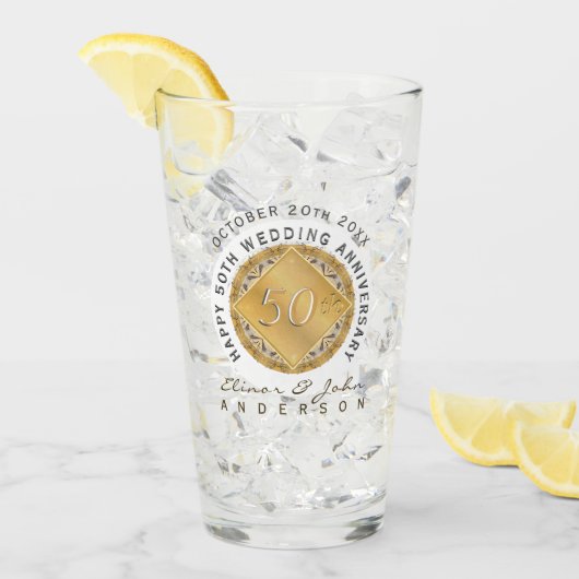 50周年記念結婚ガラス タンブラーグラス (アイス正面)