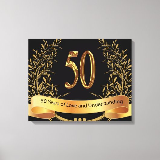 50周年記念結婚キャンバスのプリント キャンバスプリント (正面)