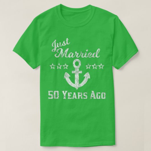 50周年記念結婚クルーズたった今結婚しました50Y Tシャツ (デザイン正面)