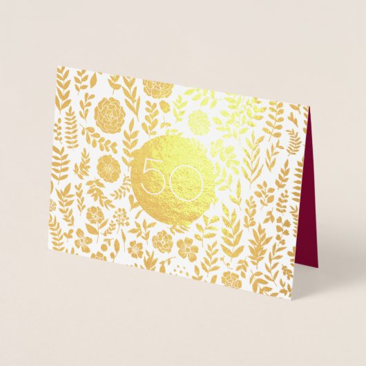 50周年記念結婚グリーティングカード 箔カード (正面)