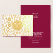 50周年記念結婚グリーティングカード 箔カード (ディスプレー)