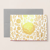 50周年記念結婚グリーティングカード 箔カード (封筒付き正面)