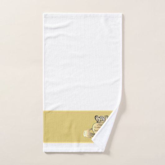 50周年記念結婚ゴールデンクラドー バスタオルセット (ハンドタオル)