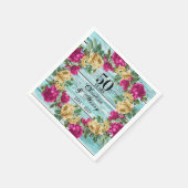 50周年記念結婚シックな素朴フローラ スタンダードカクテルナプキン (角)