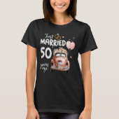 50周年記念結婚シャツ – たった今結婚しました50 Y Tシャツ (正面)