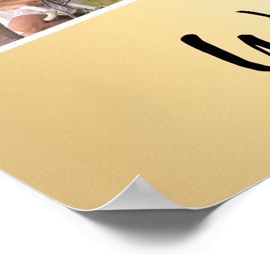 50周年記念結婚シルバー写真ウェルカムサイン ポスター (角)