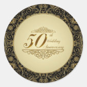 50周年記念結婚ステッカー ラウンドシール (正面)