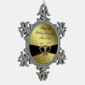 50周年記念結婚スノーフレークオーナメント スノーフレークピューターオーナメント (左)