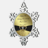 50周年記念結婚スノーフレークオーナメント スノーフレークピューターオーナメント (右)