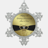 50周年記念結婚スノーフレークオーナメント スノーフレークピューターオーナメント (正面)