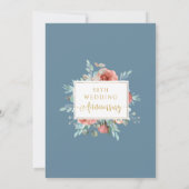 50周年記念結婚ダスティブルーピーチフローラ 招待状 (裏面)