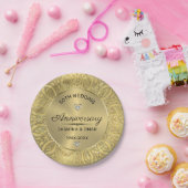 50周年記念結婚テンプレート金ゴールド曼荼羅 ペーパープレート (パーティー)