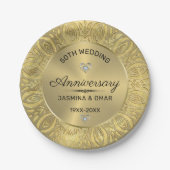 50周年記念結婚テンプレート金ゴールド曼荼羅 ペーパープレート (正面)