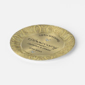 50周年記念結婚テンプレート金ゴールド曼荼羅 ペーパープレート (アングル)