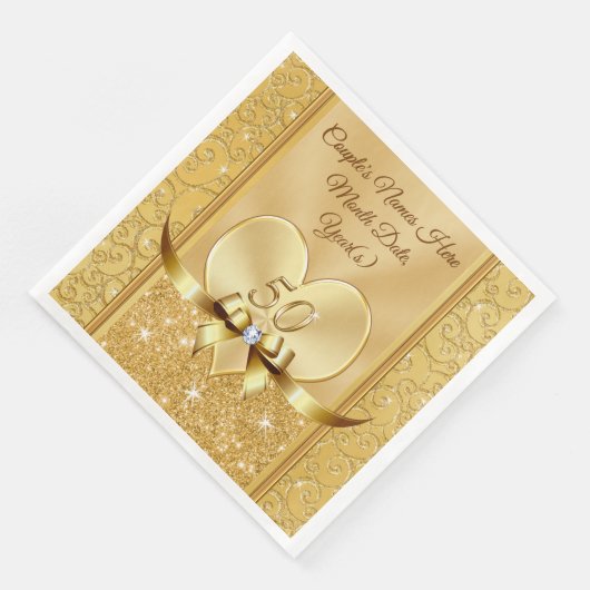 50周年記念結婚ナプキンスパーソナライズされた (コーナー)
