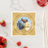 50周年記念結婚ナプキンスパーソナライズされた スタンダードカクテルナプキン (インサイチュ)