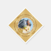 50周年記念結婚ナプキンスパーソナライズされた スタンダードカクテルナプキン (角)