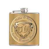 50周年記念結婚ハートエンブレム フラスク (正面)