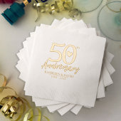 50周年記念結婚ハートグラフィックカスタムグラフ 箔ナプキン