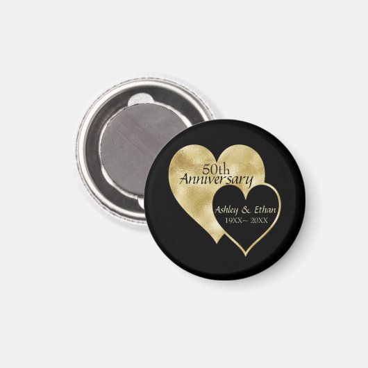50周年記念結婚ハート マグネット (正面/裏面)