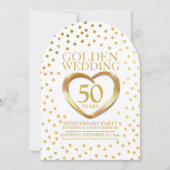 50周年記念結婚ハート 招待状 (正面)