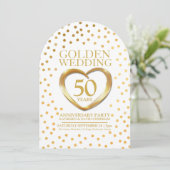 50周年記念結婚ハート 招待状 (スタンド正面)