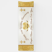 50周年記念結婚バナーパーソナライズされた 横断幕 (縦)