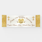 50周年記念結婚バナーパーソナライズされた 横断幕 (横)