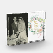 50周年記念結婚バラフローラ フォトブロック (左)