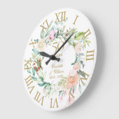 50周年記念結婚バラフローラ ラージ壁時計 (傾斜)