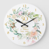 50周年記念結婚バラフローラ ラージ壁時計 (正面)